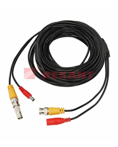 Шнур соединительный BNC-BNC для систем видеонаблюдения, с питанием (DC) от камеры (18 м) REXANT (18-1718) в Балашихе Патч-корды и пигтейлы Pintop.ru