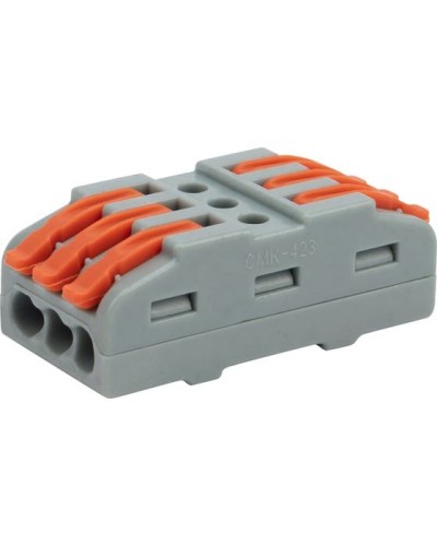 Клемма соединительная многоразовая проходная 3 полюса, серая (25 шт./уп.) REXANT (07-6263-3) в Балашихе Монтажные материалы Pintop.ru