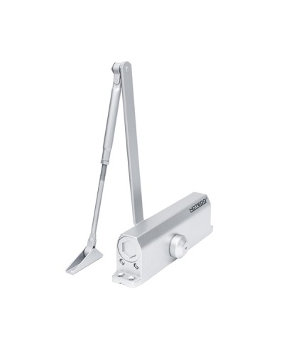 Доводчик NOTEDO DC-110 DA EN3-4, с задержкой закрывания, с рычажной тягой, (серебро) (RAL9006) в Балашихе Доводчики Pintop.ru