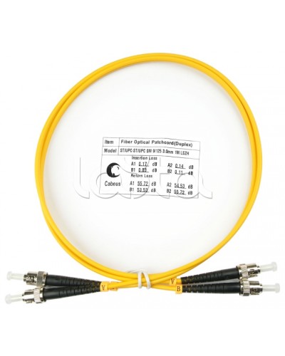 Шнур оптический duplex ST-ST 9/125 sm 1м LSZH Cabeus FOP(d)-9-ST-ST-1m в Балашихе Патч-корды оптические Pintop.ru