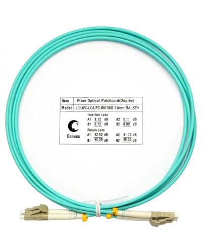 Шнур оптический duplex LC-LC 50/125 mm OM3 2м LSZH Cabeus FOP-50-LC-LC-2m в Балашихе Патч-корды и пигтейлы Pintop.ru