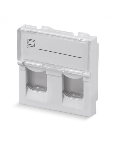 Вставка 45x45 (Mosaic) для 2 модулей формата Keystone Jack (арт.078610) Cabeus (FP-L-45-2M) в Балашихе Модули Keystone Pintop.ru