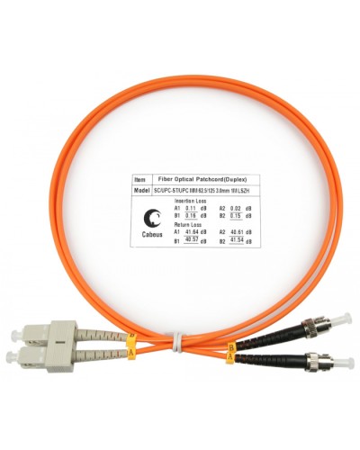 Шнур оптический duplex SC-ST 62,5/125 MM 1 м LSZH Cabeus FOP-62-SC-ST-1M в Балашихе Патч-корды оптические Pintop.ru