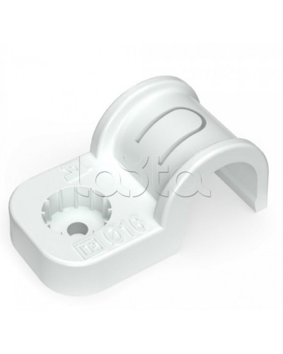 Крепеж-скоба пластиковая односторонняя для прямого монтажа серая в п/э д16 Промрукав (PR13.0368) в Балашихе Держатели, клипсы, скобы Pintop.ru