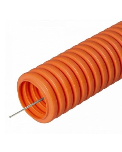 Труба гофрированная ПНД лёгкая 350 Н безгалогенная (HF) оранжевая с/з д25 (50м/2600м уп/пал) Промрукав (PR.022561) в Балашихе Труба гофрированная Pintop.ru