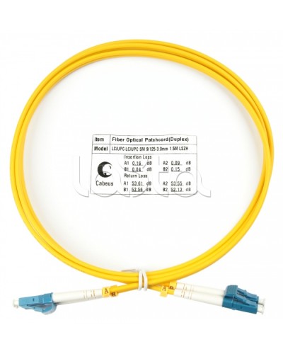 Шнур оптический duplex LC-LC 9/125 SM 1,5 м LSZH Cabeus FOP(d)-9-LC-LC-1,5M в Балашихе Патч-корды оптические Pintop.ru