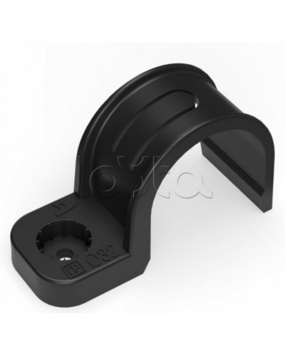 Крепеж-скоба пластиковая односторонняя для прямого монтажа черная в п/э д32 Промрукав (PR13.0375) в Балашихе Держатели, клипсы, скобы Pintop.ru
