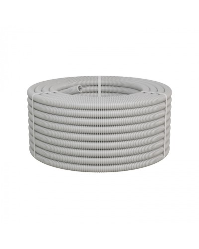 Труба ПНД-FRUF гофрир. легкая, с зондом,без галогена, трудногорючая, атмосферостойкая,цвет серый, диам. 25мм (50м) Экопласт (20125HFR-UF) в Балашихе Труба гофрированная Pintop.ru