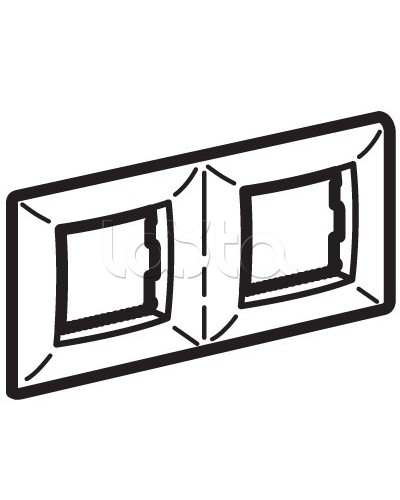Рамка двухместная, белый RAL 9010, 4М, BRAVA DKC (75012W) в Балашихе Аксессуары для кабель-канала Pintop.ru