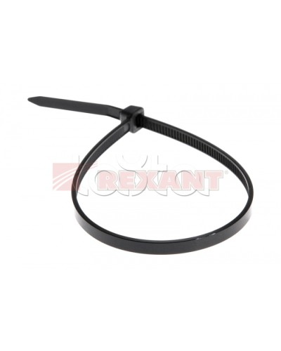 Хомут-стяжка нейлоновый 5х350 мм чёрный (100шт/уп) REXANT 07-0351 в Балашихе Стяжки-хомуты Pintop.ru