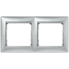 Рамка 2 поста горизонтальный монтаж алюминий Valena Legrand 770152