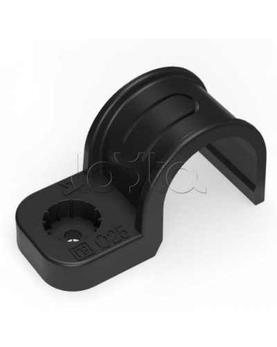 Крепеж-скоба пластиковая односторонняя для прямого монтажа черная в п/э д25 Промрукав (PR13.0374) в Балашихе Держатели, клипсы, скобы Pintop.ru