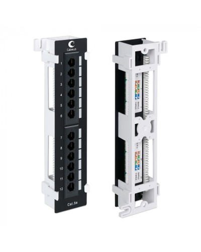 Патч-панель настенная, 12 портов RJ-45, категория 5е, с подставкой Cabeus PL-12-Cat.5e-WL-Dual IDC в Балашихе Патч панель Pintop.ru