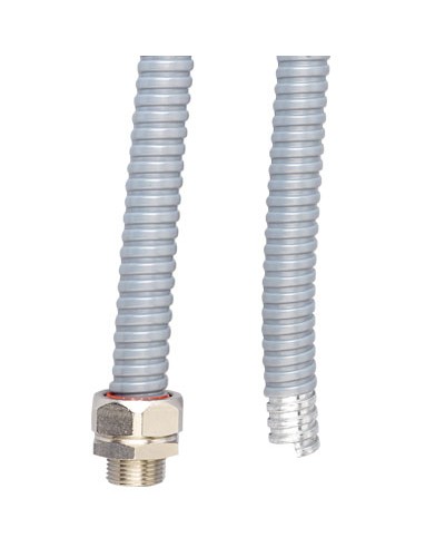 Металлорукав DN 15мм в ПВХ изоляции, Dвн 15,5 мм, Dнар 19,5, 50 м, цвет серый DKC 6071R-015 в Балашихе Металлорукав Pintop.ru