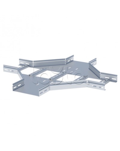 Ответвитель крестообразный для лестничного лотка 100х600 мм HDZ EKF (xlt100600-HDZ) в Балашихе Аксессуары для лотков Pintop.ru