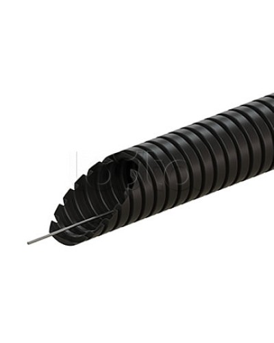 Труба ПВХ гофрир. легкая, с зондом диам 25мм (1шт = 50м), цвет чёрный Экопласт (10125-50BL) в Балашихе Труба гофрированная Pintop.ru