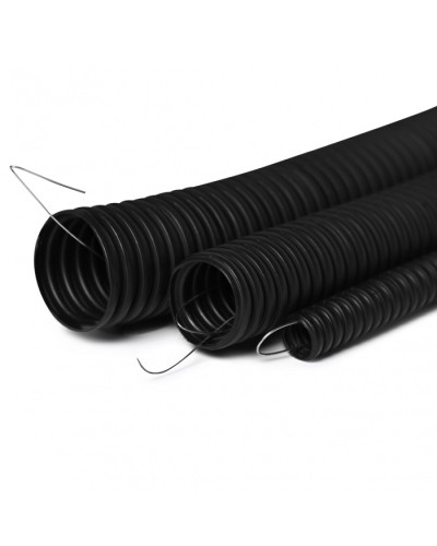 Труба гофрированная FRHF, трудногорючая, безгалогенная 50 мм, гибкая со стальной протяжкой, чёрная (15м) ПожТехКабель 713-006 в Балашихе Труба гофрированная Pintop.ru