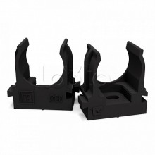 Крепеж-клипса для труб атмосферостойкая для монтажного пистолета черная в п/э d20 мм (100шт/900шт уп/кор) Промрукав (PR13.0406)