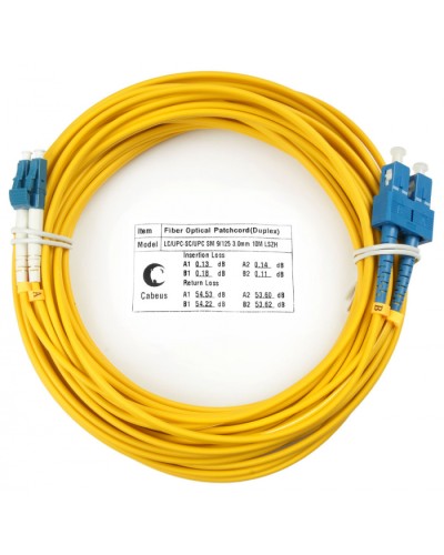 Шнур оптический duplex LC-SC 9/125 sm 25м LSZH Cabeus FOP(d)-9-LC-SC-25m в Балашихе Патч-корды оптические Pintop.ru