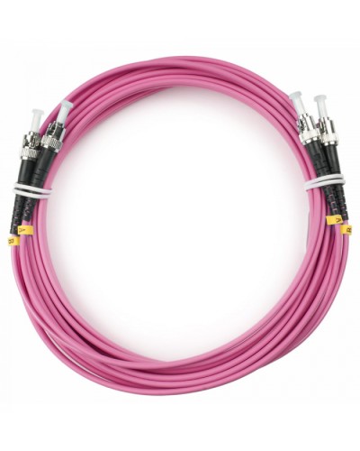Шнур оптический duplex ST-ST 50/125 mm OM4 15м LSZH Cabeus FOP-50-OM4-ST-ST-15m в Балашихе Патч-корды оптические Pintop.ru