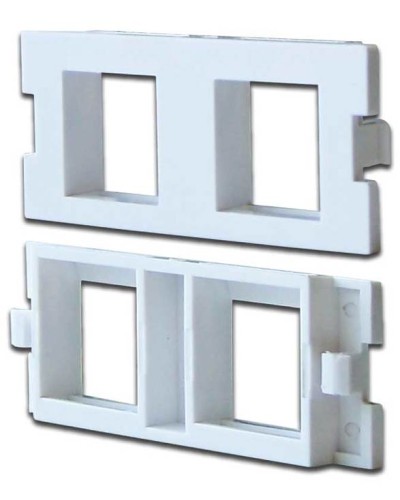 Вставка модульная на 2 кейстоуна в розетку LAN-MB, белая LANMASTER (LAN-MBP-2OK-WH) в Балашихе Проходные адаптеры и розетки оптические Pintop.ru