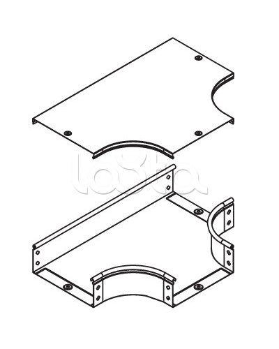 Крышка на ответвитель DPT Т-образный горизонтальный осн.600 DKC 38048 в Балашихе Аксессуары для лотков Pintop.ru