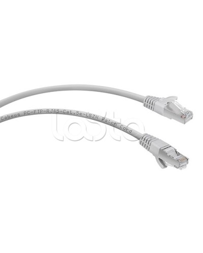 Патч-корд FTP, категория 5e, 0.3 м, LSZH, экранированный, серый Cabeus PC-FTP-RJ45-Cat.5e-0.3m-LSZH в Балашихе Патчкорды (медные) Pintop.ru