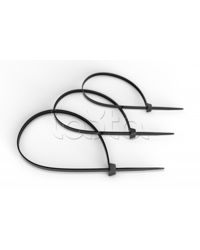 Стяжка нейлоновая неоткрывающаяся, безгалогенная (halogen free), 250x3.6мм, черная (100 шт) Cabeus CTBL-250 в Балашихе Аксессуары для кабель-канала Pintop.ru