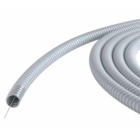 Металлорукав DN 15мм в ПВХ изоляции, Dвн 15,5 мм, Dнар 19,5, с протяжкой, 100 м, цвет серый DKC 6071R-015100P