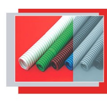 Труба гофрированная ПНД тяжелая диам 40 мм, с зондом, без галогена Экопласт 21140HF