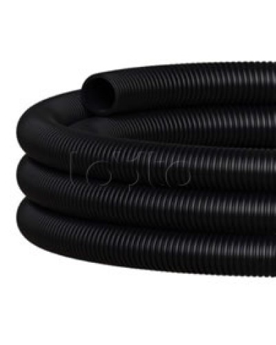 NR050 Двустен. труба ПНД гибкая откр. прокладки, SN26, с зондом, D50мм (50м) чёрный Экопласт (801050HFR-UF-BL) в Балашихе Труба гофрированная Pintop.ru