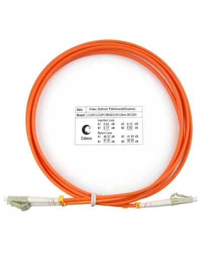 Шнур оптический duplex LC-LC 62,5/125 mm 2м LSZH Cabeus FOP-62-LC-LC-2m в Балашихе Патч-корды оптические Pintop.ru