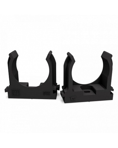 Крепеж-клипса для труб атмосферостойкая для монтажного пистолета черная в п/э d32 мм (25шт/500шт уп/кор) Промрукав (PR13.0408) в Балашихе Держатели, клипсы, скобы Pintop.ru