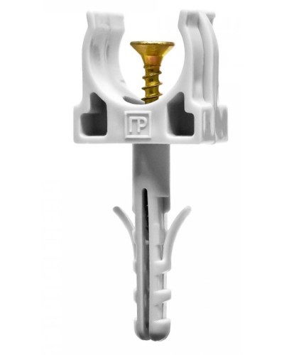 Крепеж-клипса с дюбелем и саморезом серая д16 в малой упаковке (10шт/900шт уп/кор) Промрукав (PR13.0307) в Балашихе Крепеж: Дюбели, шурупы, саморезы Pintop.ru