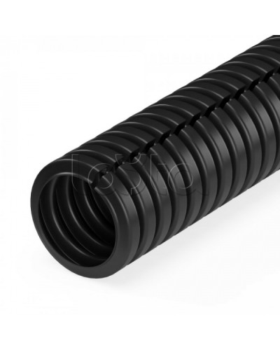 Труба гофрированная ПА негорючая (НГ) стойкая к ультрафиолету разрезная черная dвн 9,8 мм, dнар 13,2 мм (10м/уп) Промрукав (PR02.0328) в Балашихе Труба гофрированная Pintop.ru