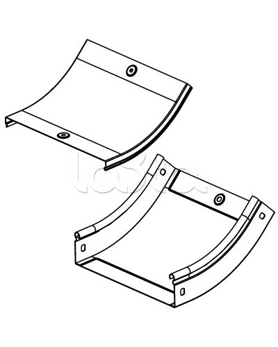 Крышка CS 45 на угол вертикальный внутр. 45° осн. 200 DKC 38224 в Балашихе Аксессуары для лотков Pintop.ru