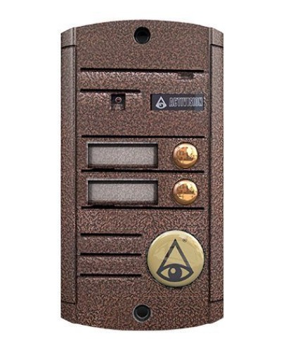 Видеопанель вызывная накладная цветная на 2 абонента Activision AVP-452 (PAL, медь) в Балашихе Вызывные видеопанели малоабонентные Pintop.ru