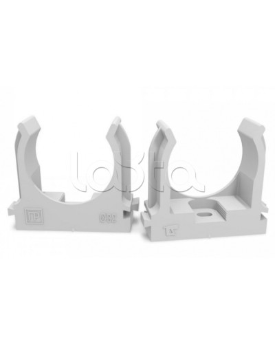 Крепеж-клипса для труб для монтажного пистолета серая в п/э д32 (25шт/500шт уп/кор) Промрукав (PR13.0122) в Балашихе Держатели, клипсы, скобы Pintop.ru