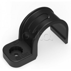 Крепеж-скоба пластиковая односторонняя для прямого монтажа черная в п/э д32 Промрукав (PR13.0375)