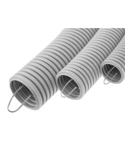 Труба гофрированная ПВХ тяжелая, с зондом диам. 20 мм (100м), огнестойкость E15-E90 Экопласт 11120-E90 в Балашихе Труба (ОКЛ) Экопласт Pintop.ru