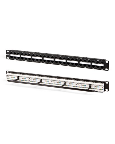 Патч-панель высокой плотности 19, 1U, 48 портов RJ-45, категория 5e Hyperline PPHD-19-48-8P8C-C5e-110D в Балашихе Патч панель Pintop.ru