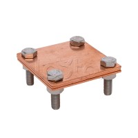 Зажим полоса 40 - полоса 40 (3 пластины 70x70мм) Cu EKF PROxima (lp-g3105-cu)