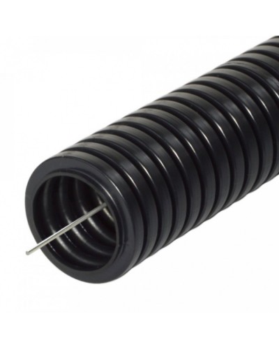 Труба гофрированная ПА безгалогенная (HF) стойкая к ультрафиолету черная с/з д16 (25м/уп) Промрукав (PR02.0258) в Балашихе Труба гофрированная Pintop.ru