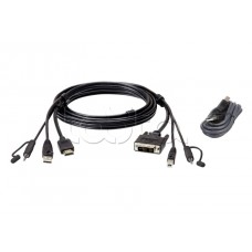 Комплект кабелей USB, HDMI-DVI-D для защищенного KVM-переключателя (1.8м) ATEN 2L-7D02DHX2