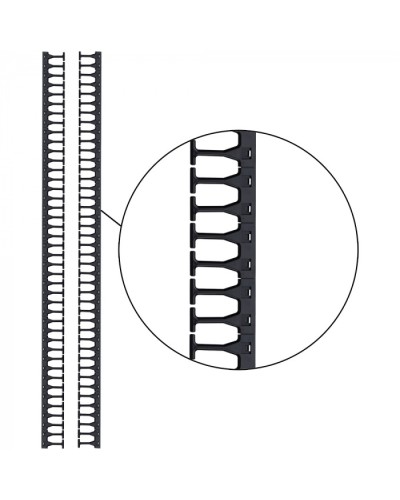 Кабельная гребенка 48U с пальцами глубиной 106 мм, 2 шт. в компл., черная LANMASTER (LAN-DC-CB-48Ux8-PF/S) в Балашихе Аксессуары для стоек и шкафов Pintop.ru