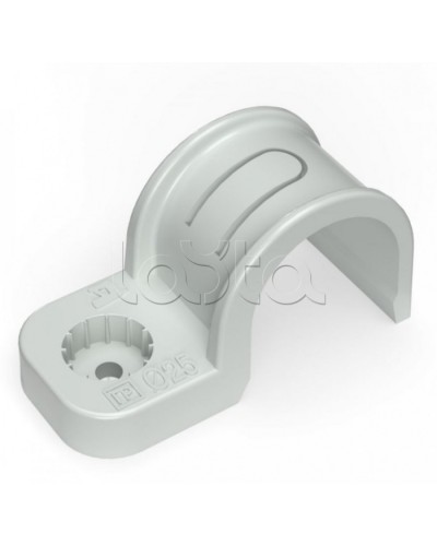 Крепеж-скоба пластиковая односторонняя для прямого монтажа серая в п/э д25 Промрукав (PR13.0370) в Балашихе Держатели, клипсы, скобы Pintop.ru