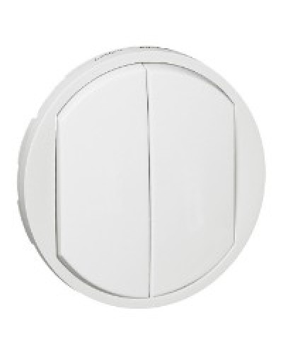 Лицевая панель для выключателя двойного белый Celiane Legrand 068002 в Балашихе Аксессуары для кабель-канала Pintop.ru