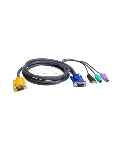 КВМ-кабель с интерфейсами PS/2, USB, VGA (1.8м) ATEN 2L-5302UP в Балашихе Видеоусилители, Модуляторы, Делители Pintop.ru