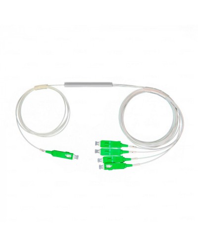 Разветвитель план 1х4 окон SC/APC 9/125 вывод 1,5м буфер 0.9мм 1260/1650 Cabeus (FCT-PLC-1/4-9-SC/A-1.5-0.9) в Балашихе Оптические разветвители (сплиттеры) Pintop.ru