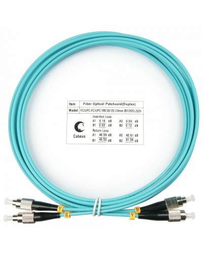 Шнур оптический duplex FC-FC 50/125 mm OM3 3м LSZH Cabeus FOP-50-FC-FC-3m в Балашихе Патч-корды и пигтейлы Pintop.ru